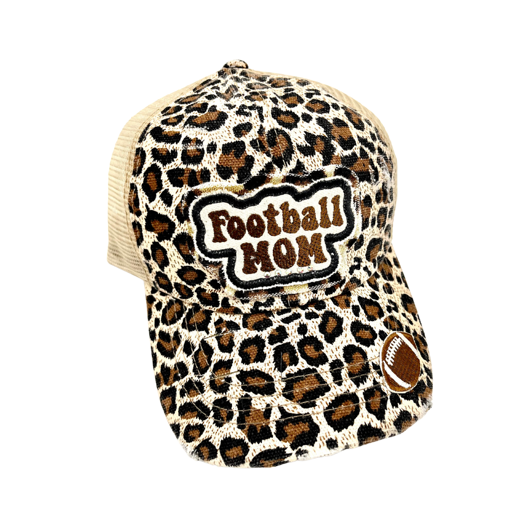 FOOTBALL MOM CRISS CROSS PONYTAIL TRUCKER