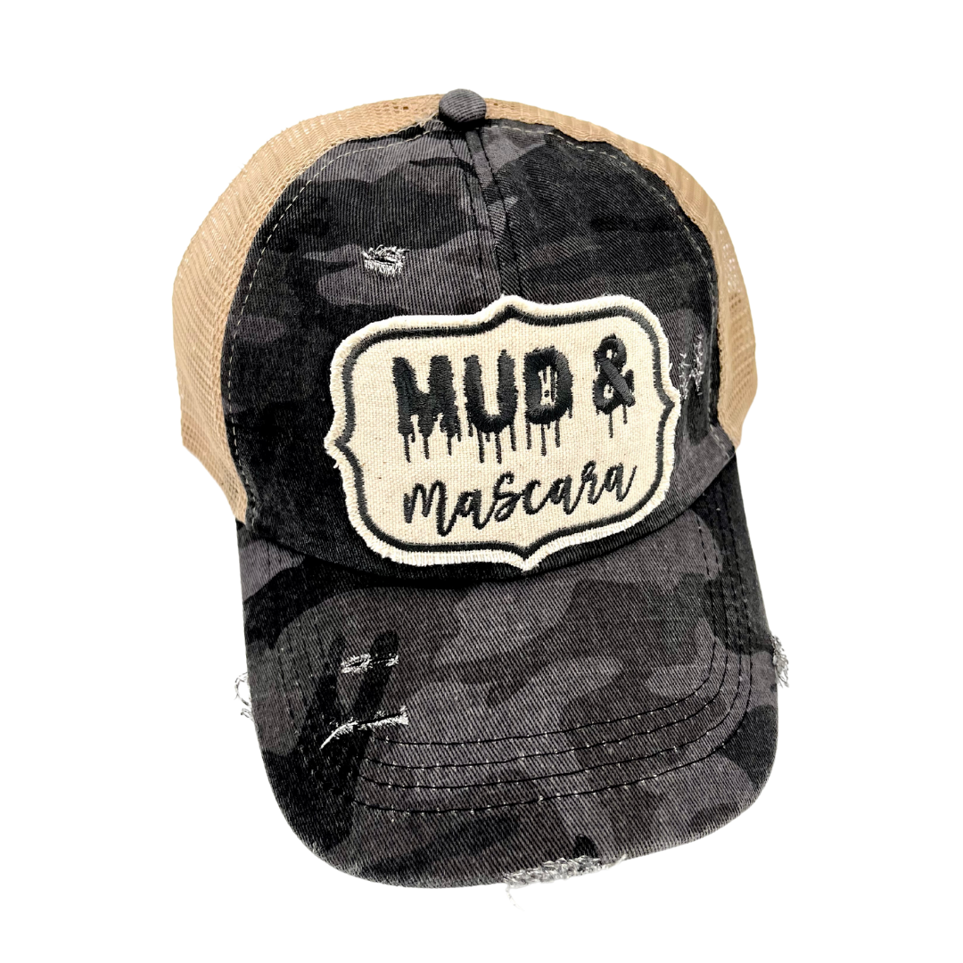 MUD AND MASCARA CRISS CROSS PONYTAIL TRUCKER