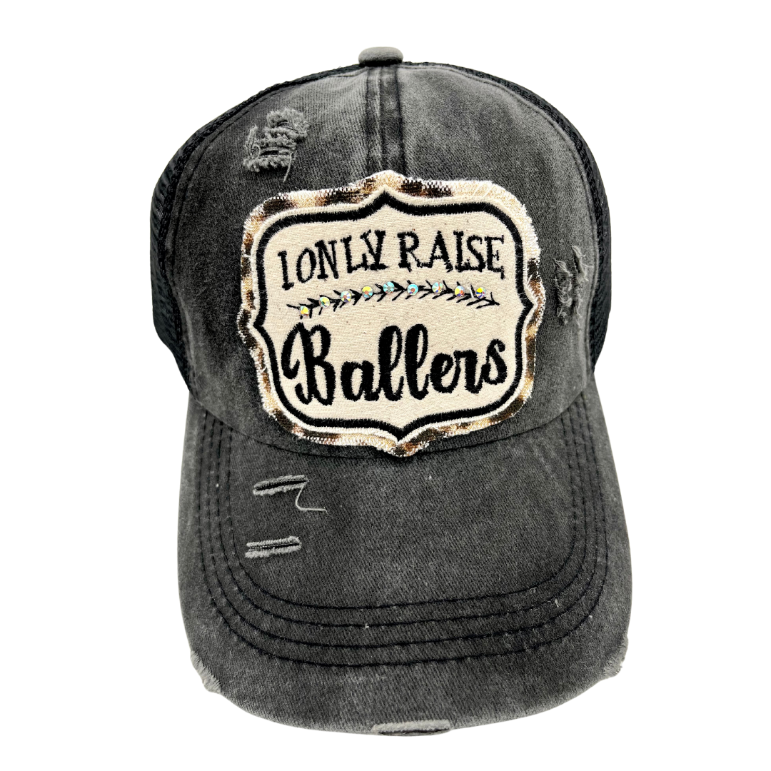 I only raise ballers criss cross  trucker black hat