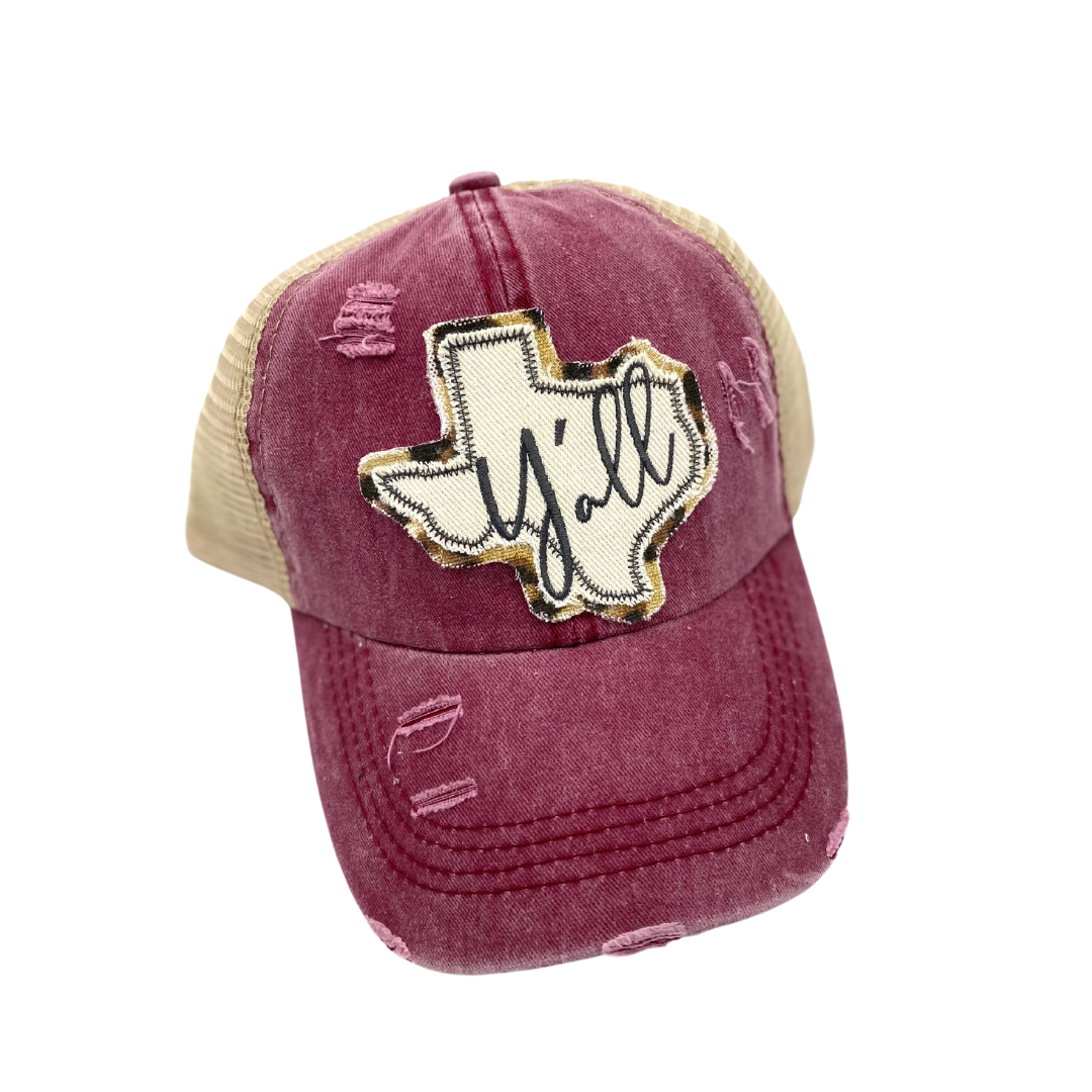 TEXAS YA'LL CRISS CROSS PONYTAIL TRUCKER