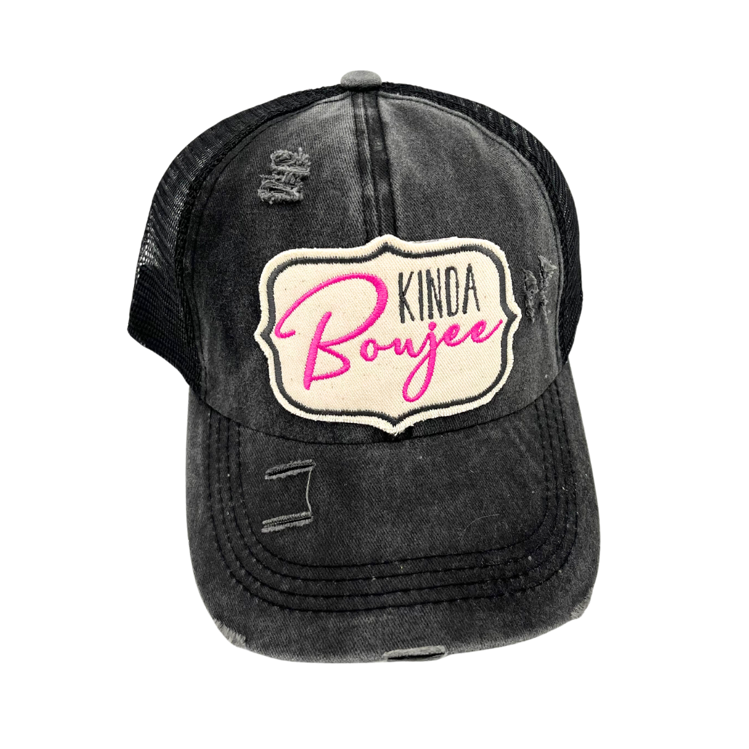 KINDA BOUJEE CRISS CROSS PONYTAIL TRUCKER