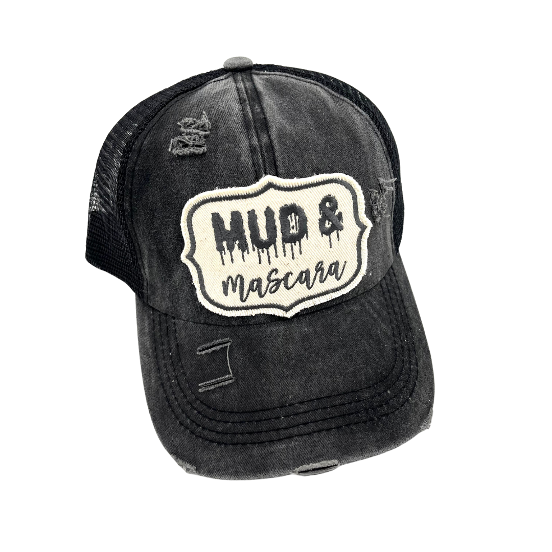 MUD AND MASCARA CRISS CROSS PONYTAIL TRUCKER