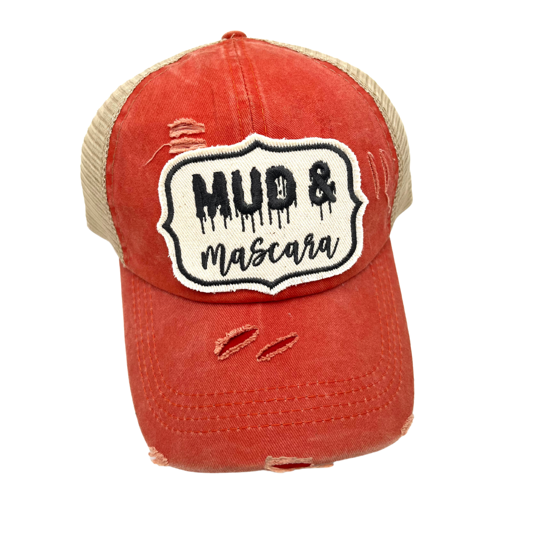 MUD AND MASCARA CRISS CROSS PONYTAIL TRUCKER