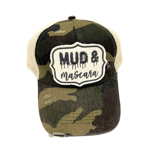 MUD AND MASCARA CRISS CROSS PONYTAIL TRUCKER