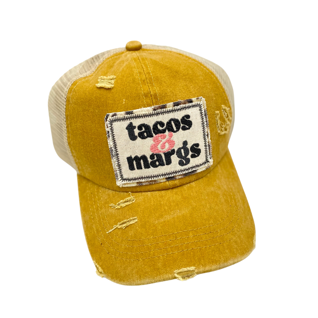 TACOS AND MARGS CRISS CROSS PONYTAIL TRUCKER