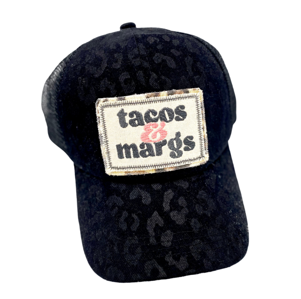 TACOS AND MARGS CRISS CROSS PONYTAIL TRUCKER