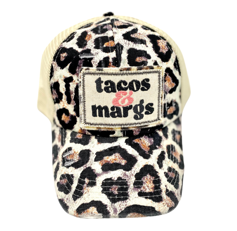 TACOS AND MARGS CRISS CROSS PONYTAIL TRUCKER