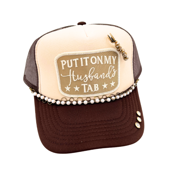 One of a kind embroidered patch Put It On My Husbands Tab Trucker