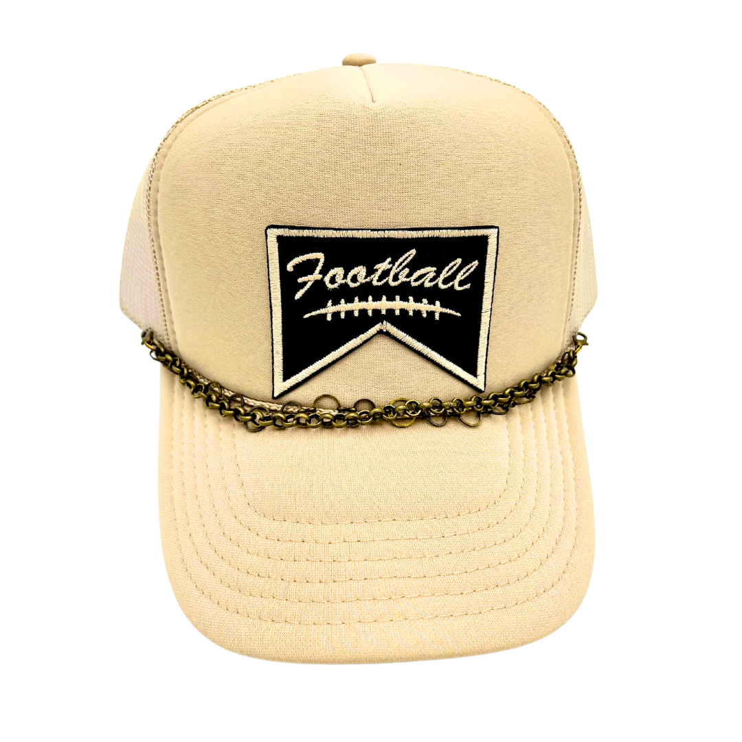 Football . Custom Embroidered Patch . Trucker Hat