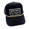 Black custom embroidered patch trucker hat