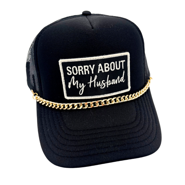 Black custom embroidered patch trucker hat
