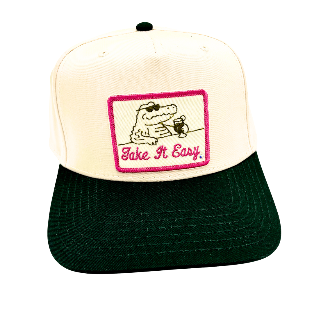 Summer Trucker Hat – Take It Easy Patch Hat – Beach Hat –  Lake Life Hat –  Vacation Hat – Cute Summer Gift for Women